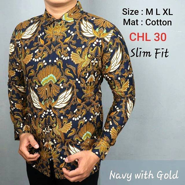 BAJU KEMEJA BATIK PRIA SLIM FIT LENGAN PANJANG CHL 30A