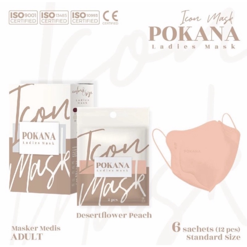 Masker Pokana Icon Mask Ladies Mask 4ply Masker Medis