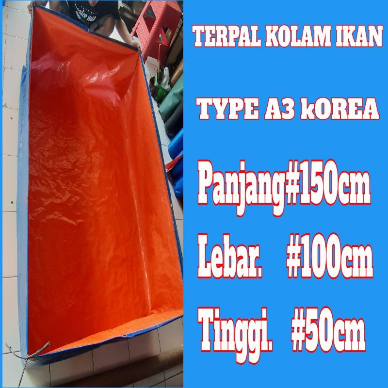 KOLAM TERPAL 150x100x50(A3) KOREA KOLAM IKAN