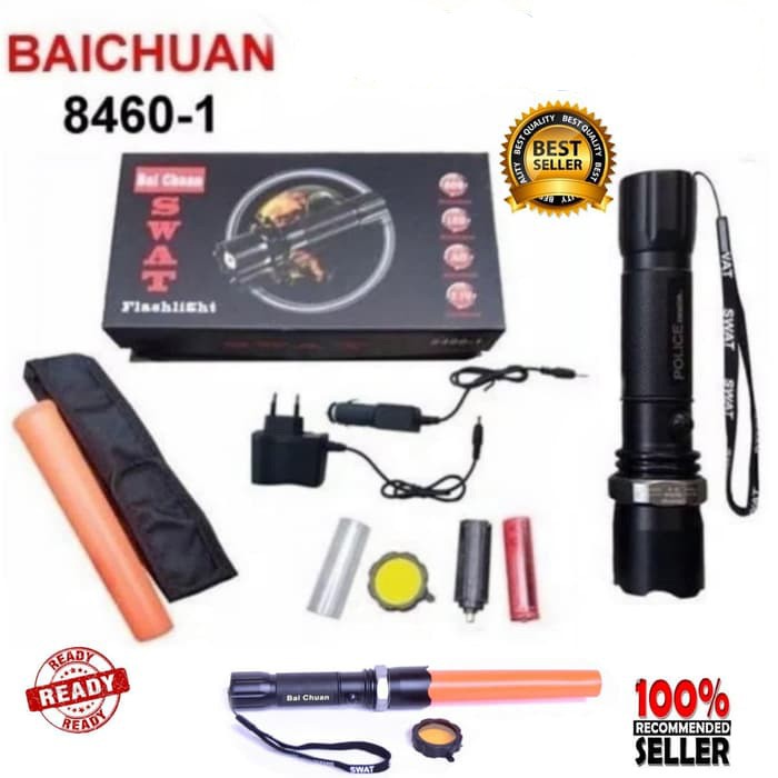 SENTER SWAT BAI CHUAN 8460-1 SENTER POLICE LALIN FLASHLIGHT SWATT