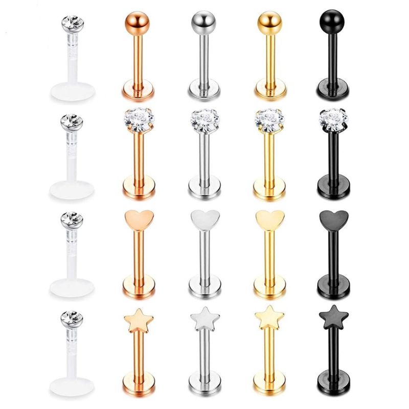Piercing Earring Labret Stainless Silver/Gold/Black/RoseGold