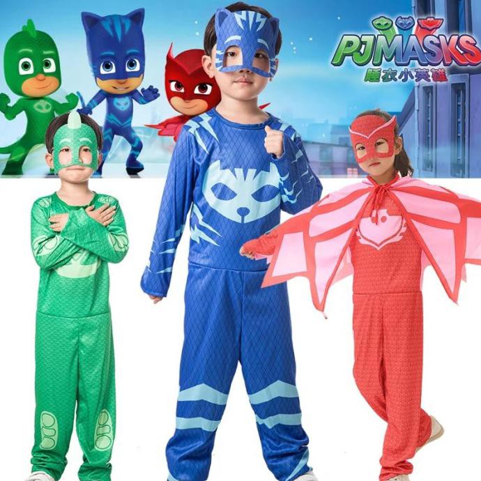 Kostum pj masks anak pj mask baju import - XS, Biru