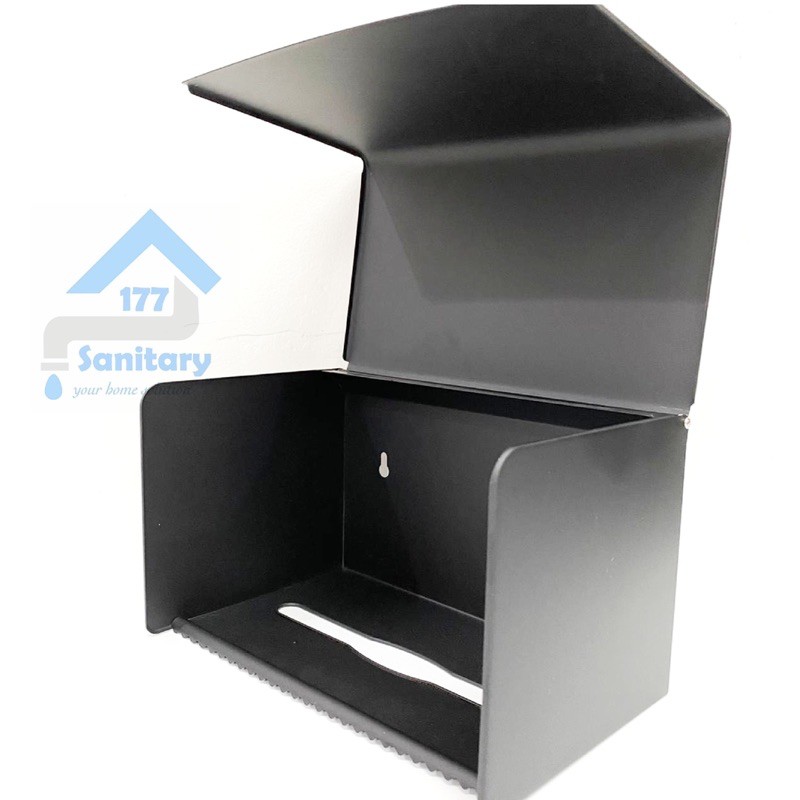 Tempat tisu stainless HITAM K22 BLack-Rak tissue Lembaran tembok Black tisu gulung rack stenlis