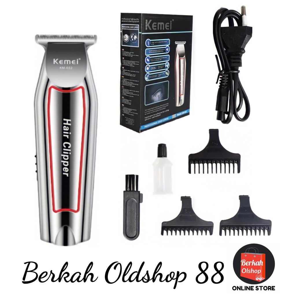 Berkah Oldshop 88 - Hair Clipper Kemei Detailer KM-032 Mesin Cukur Rambut Kumis Jenggot Cordless