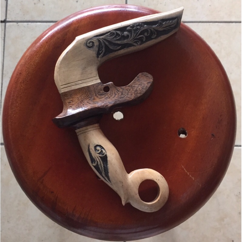 KERAMBIT KHAS MINANG LOCA KAYU KOPI NATURAL ASLI TJM LOCAL INDONESIA