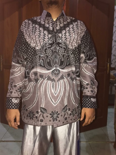 Batik Ksatria Abu Lapis Furing Katun Halus Sragenan High Quality Size M-xxl Asli Solo