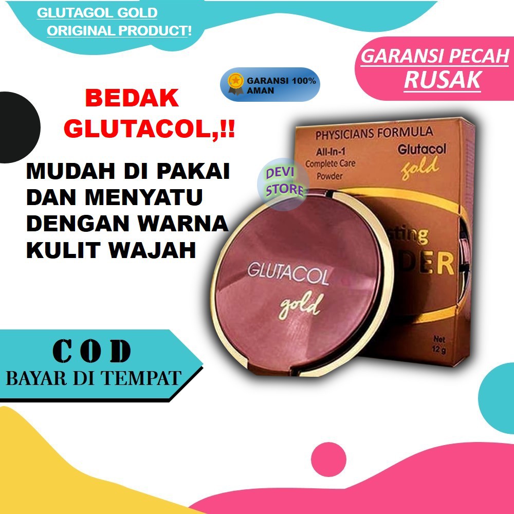 Glutacol gold cc powder/ bedak padat Original