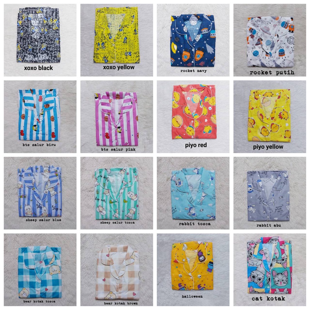 Setelan Piyama Baju Tidur PP Super Jumbo Ld 140 Cm No Tipu Tipu-RANDOM