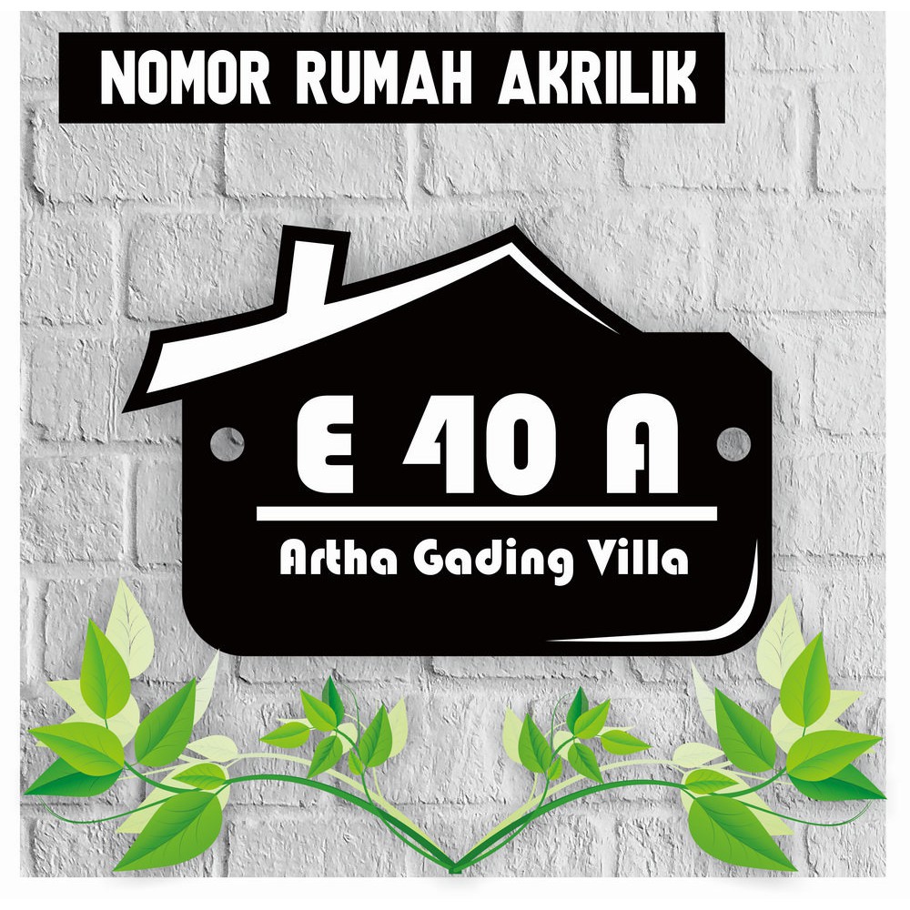 

PAPAN NOMOR ALAMAT RUMAH AKRILIK|NOMOR RUMAH ACRYLIC| UKURAN 30X20 CM AKRILIK SOLID HN01