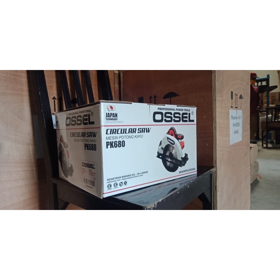 OSSEL Paket Hemat Gergaji Kayu PK680 Mesin Circular Saw PK680 Ossel free 10pc mata bor besi OSSEL