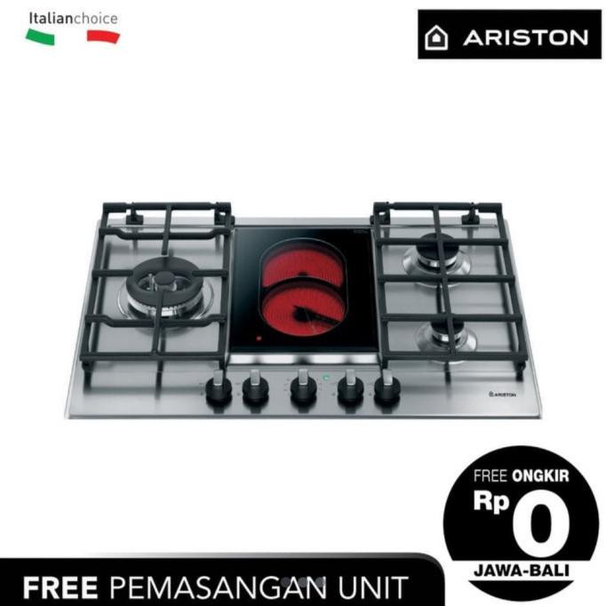 Ariston PK741RQO(GH) Kompor Tanam Gas & Vitro Ceramic 75Cm