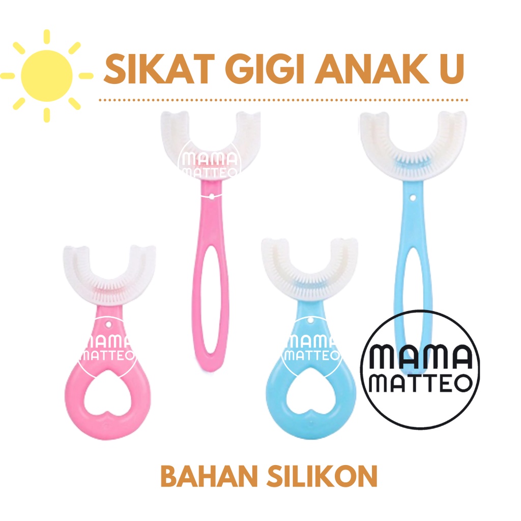 Sikat Gigi Anak Bayi Silikon Bentuk U / Sikat Gigi Anak Lembut / Sikat Gigi Anak Bahan Silikon / Sikat Gigi Love / Sikat Gigi Panjang / Lidah Oral Cleaner