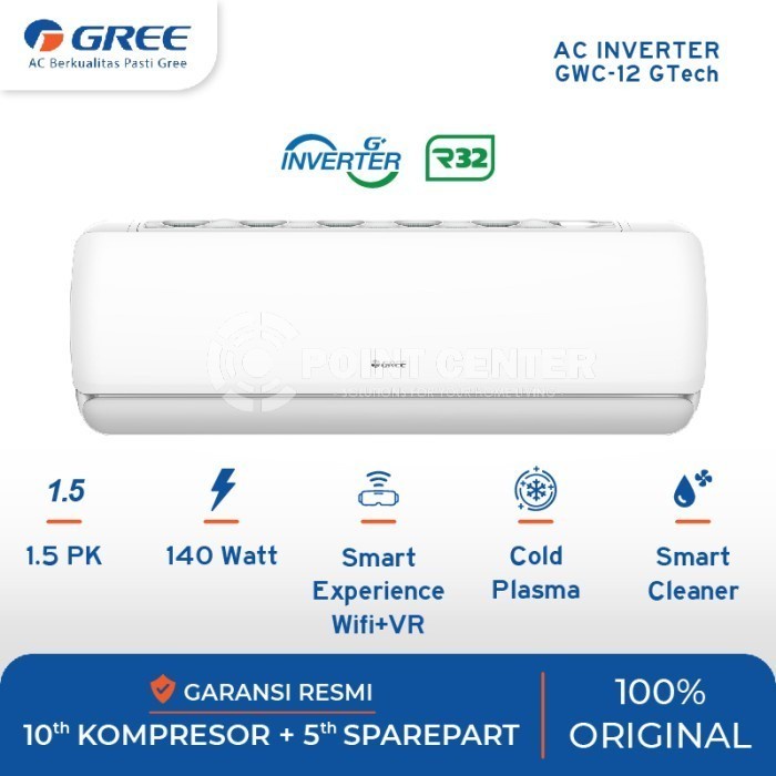 TERLARIS AC GREE GTECH 1.5PK GWC-12GTECH SILVER (INDOOR + OUTDOOR)