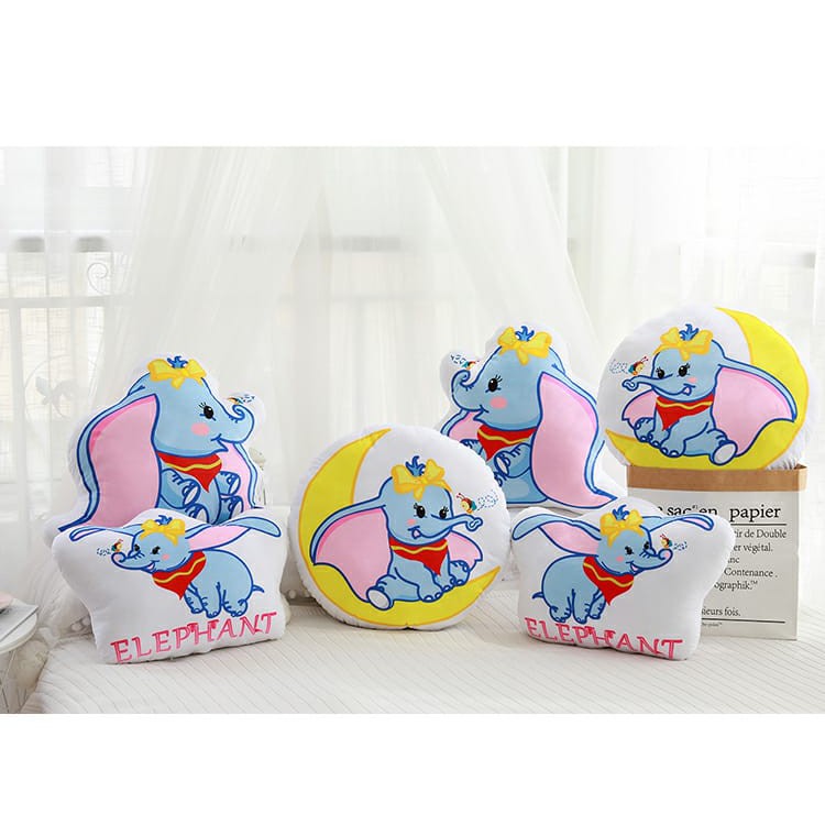 Bantal Boneka Stuffed Bentuk Gajah Lucu Bahan Plush Lembut untuk Bayi