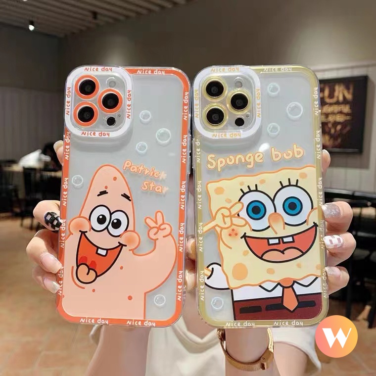 Soft Case TPU Transparan Motif Spongebob Patrick Star Untuk Infinix Hot 11S 9 Play 10 Play 11 Play 5 Hot 10 lite smart 6 11 11S