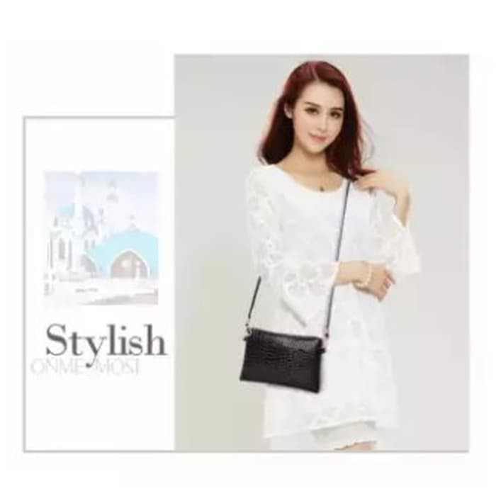Tas Selempang wanita Mini Sling Bag Wanita Motif Crocodile
