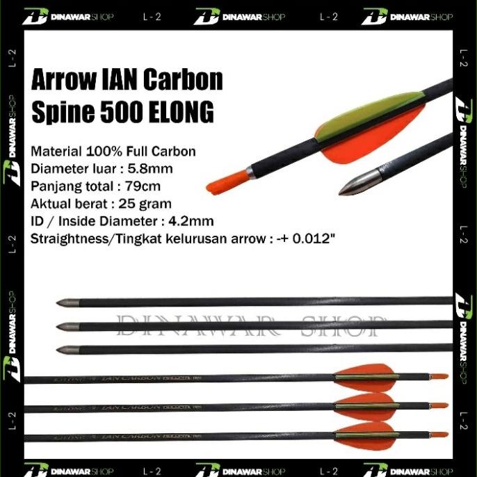 Anak Panah / Arrow Ian Carbon Elong Spine 500 Terlaris