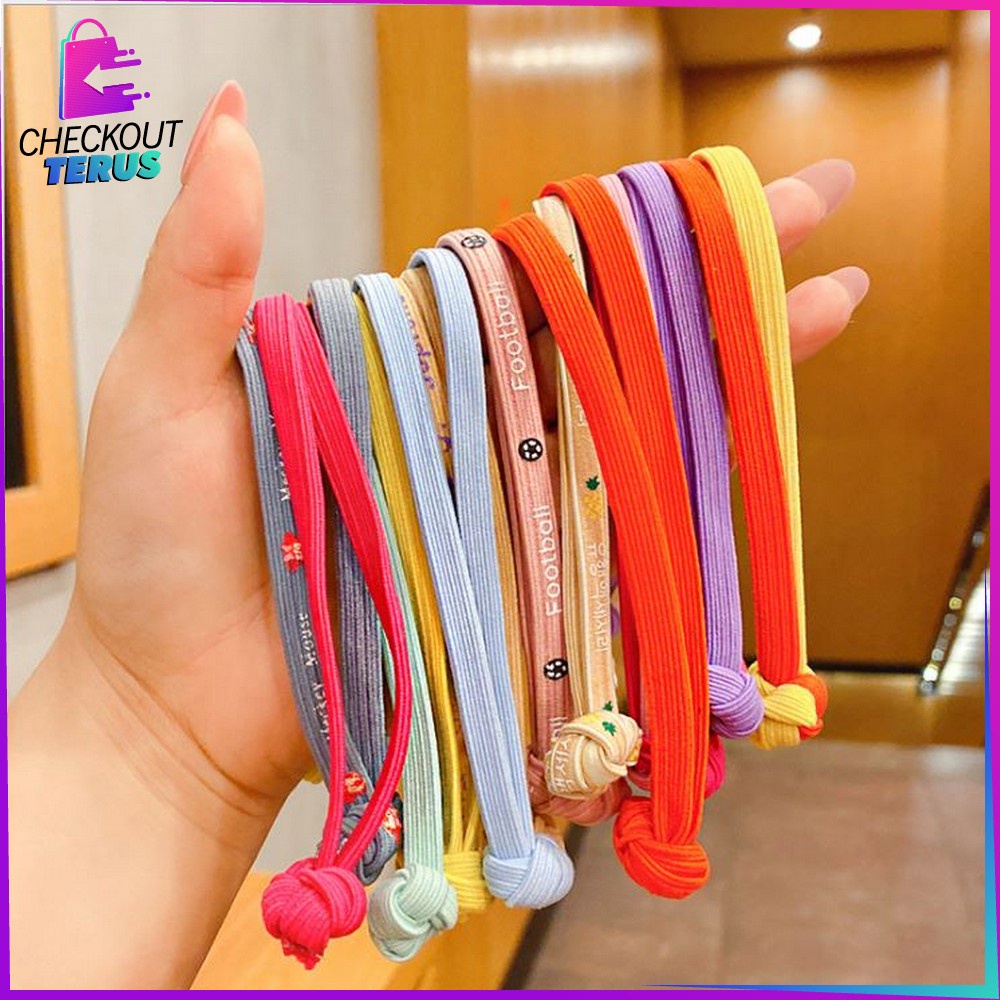 CT C334 Karet Ikat Rambut Korean Style Elastis Aksesoris Rambut Anak Scrunchie Rubber Band Kuncir Rambut Wanita