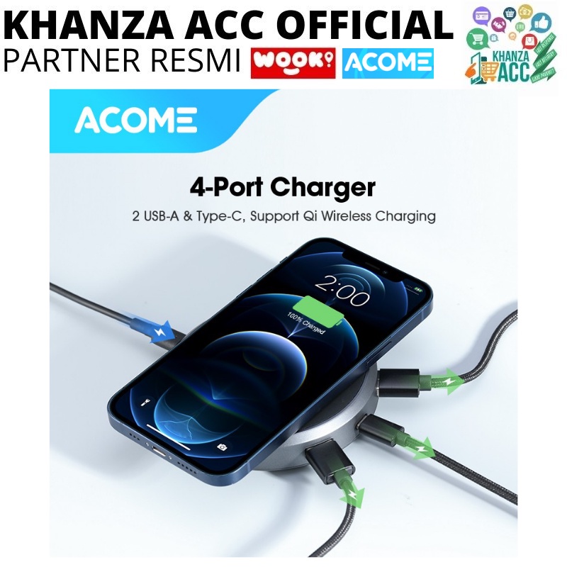 KHANZAACC ACOME AWC01 Wireless Charging QI Quick Charge 10W 4Port