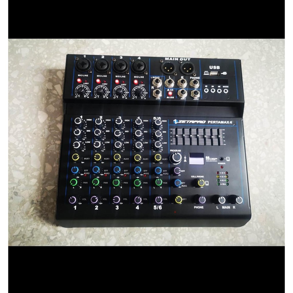 Mixer Audio ZETAPRO 6 Channel Pertamax 6 USB Bluetooth Pertamax6