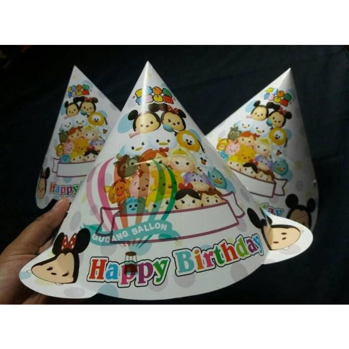 Best Product Topi Kerucut Tsum Tsum / Topi Ulang Tahun Koboy /Souvenir Ulang Tahun - Paling Diminati