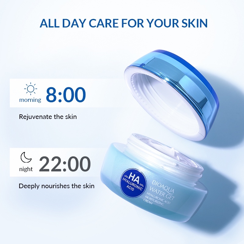 [BPOM] BIOAQUA Hyaluronic Acid Moisturizing Cream 50g Day &amp; Night Cream Wajah