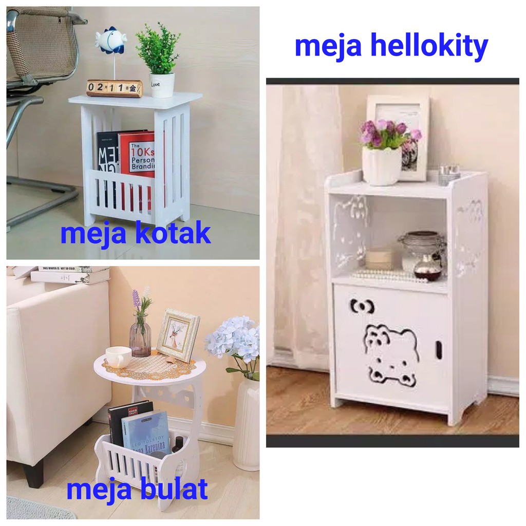 MEJA ngopi kotak Bulat meja Hello  kitty  Vintage Rak  