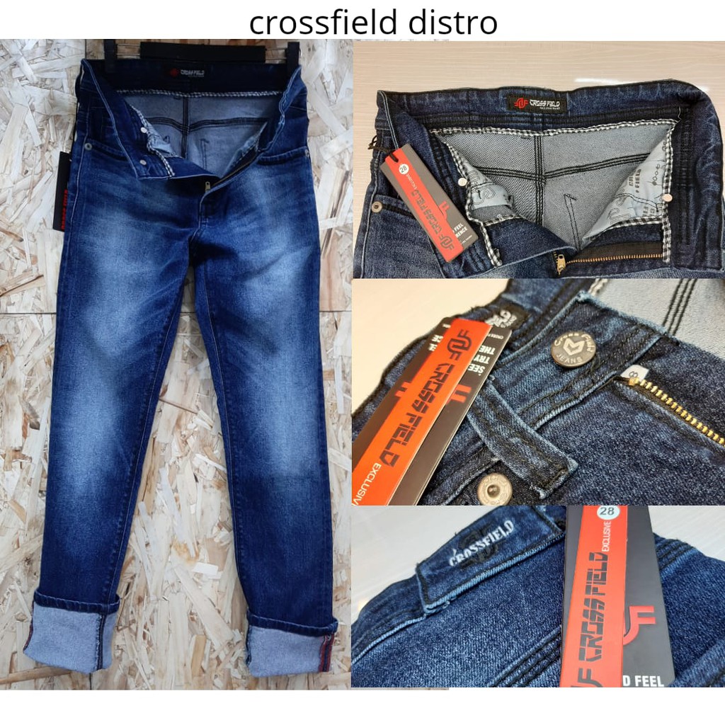 Celana jeans  panjang Biowash Scraft Original Crossfield 