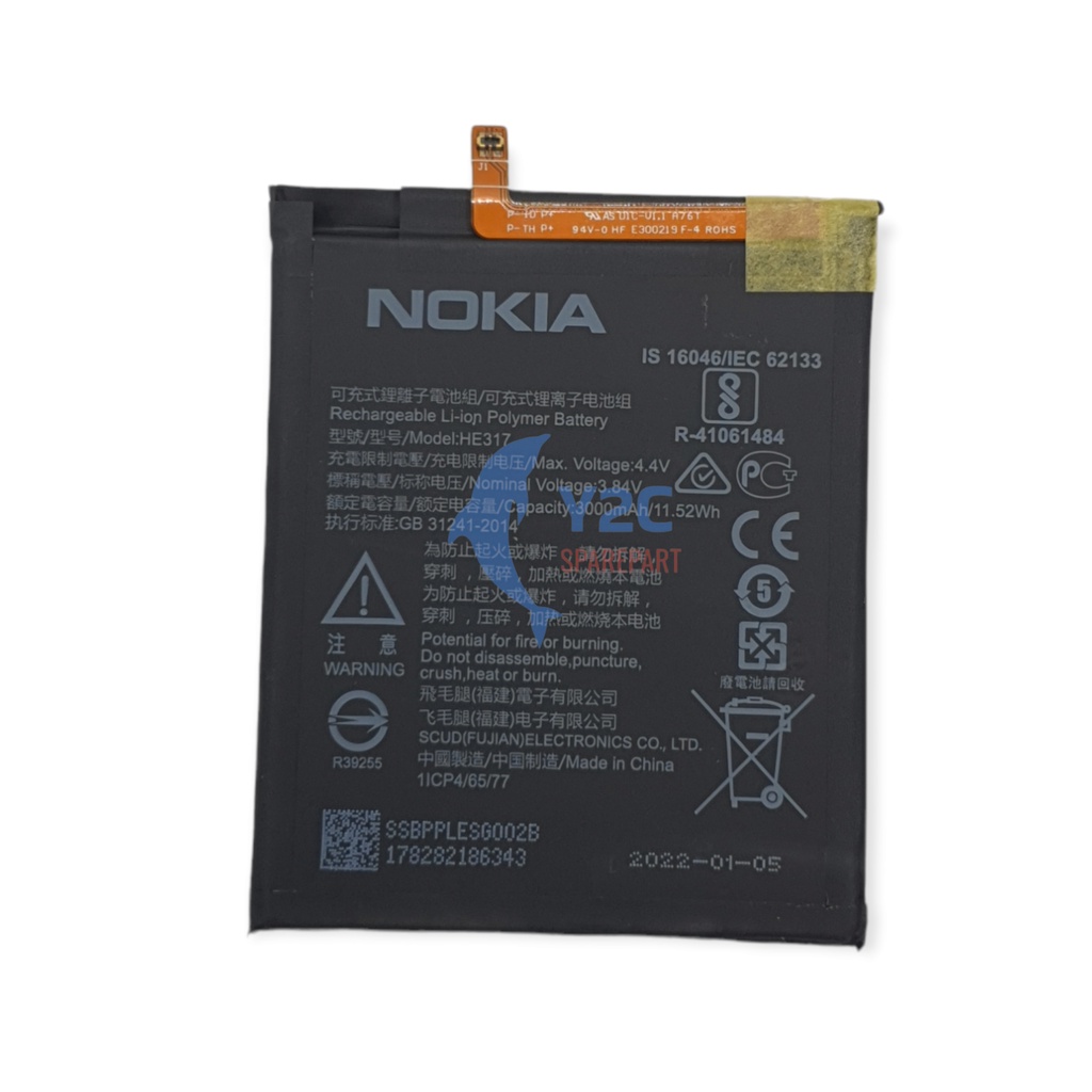 BATERAI NOKIA 6 HE316 HE317 ORIGINAL OEM / BATRE / BATRAI / BATREI / BATU