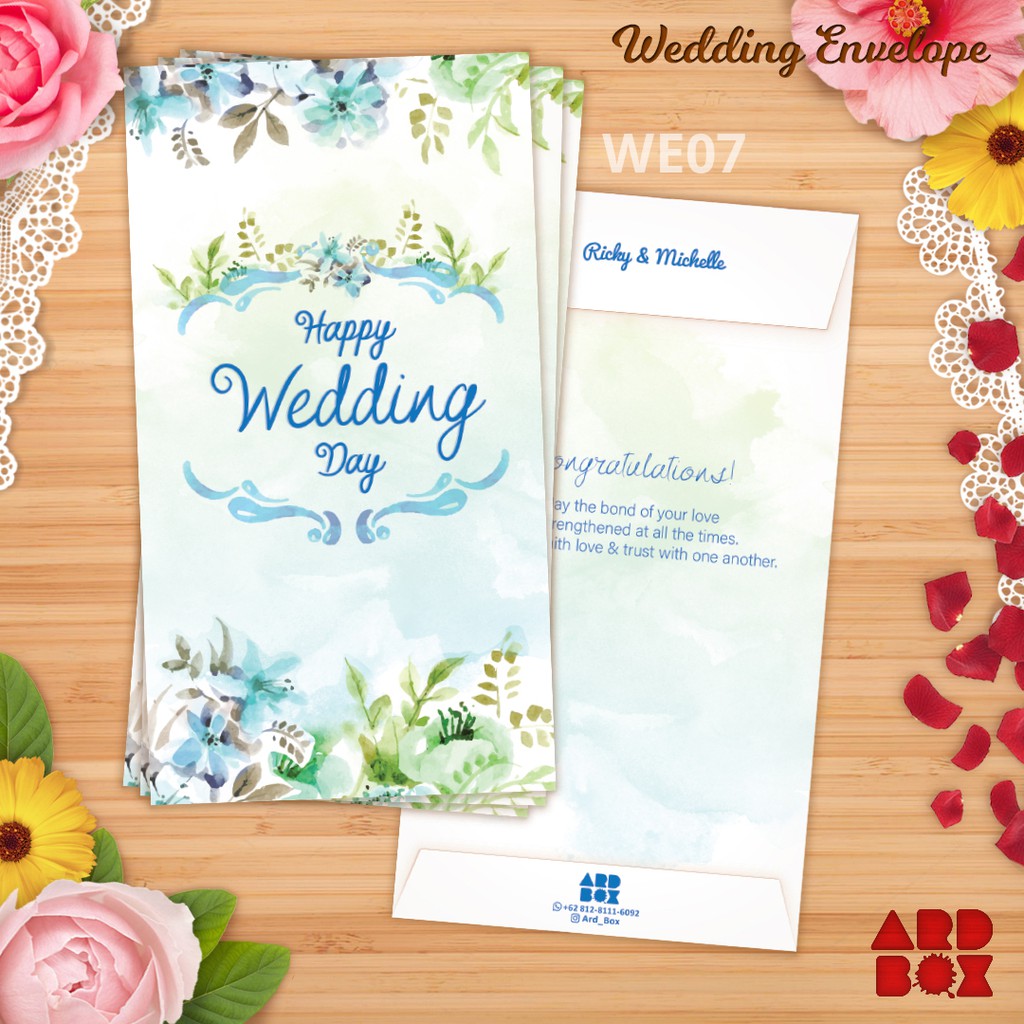 

Amplop Angpao Wedding Custom Name and Wishes Money Envelope 1 pack 6 pcs WE07