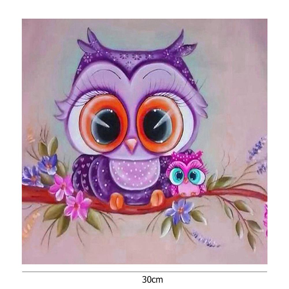 Lukisan Sulaman Berlian 5d Jahitan Bersilang Desain Kartun Burung