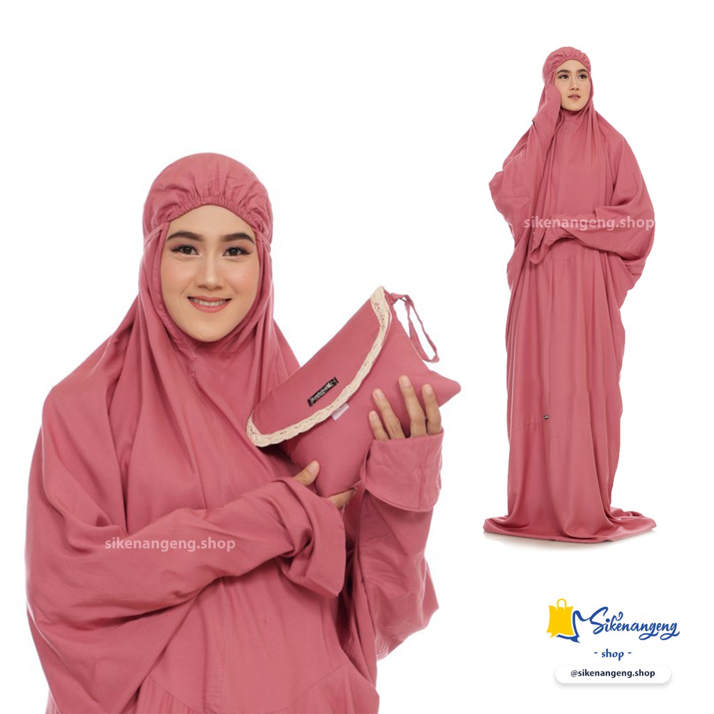 Mukena Terusan Polos Katun Rayon Travelling - Mukena Dewasa