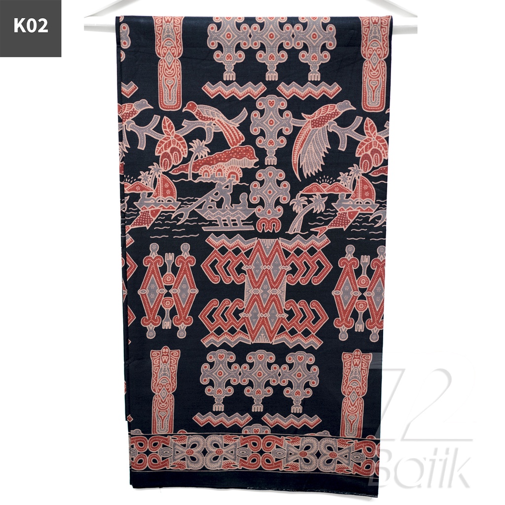 KAIN BATIK PREMIUM Bahan Katun Motif Burung Adat Warna Cream 721179 Cap 72 Jarik Jarit Samping Kebat Panjang Batik Katun Modern Premium Bahan Seragam Batik Pernikahan Kantor Keluarga Murah Kamen Jadi Batik Bali Lembaran