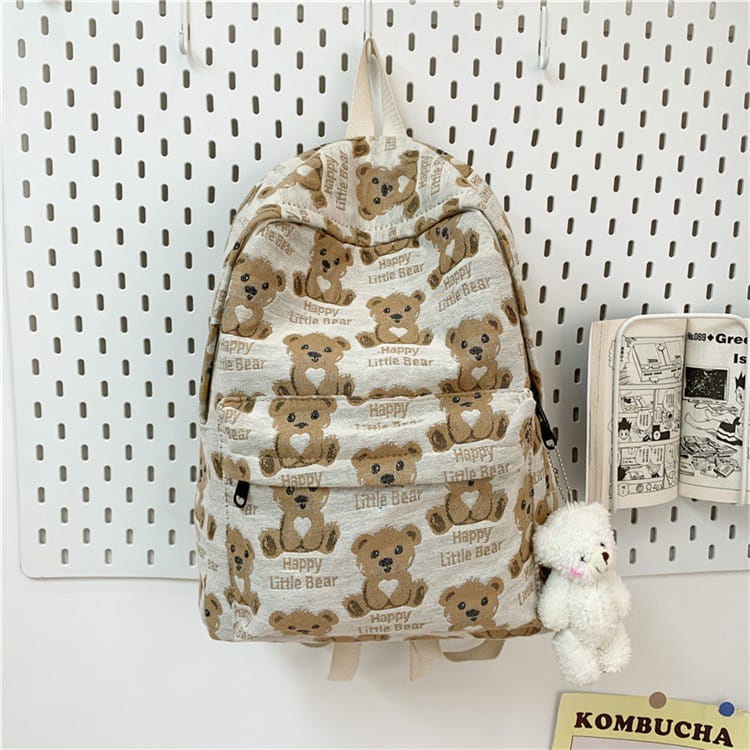 AK Ransel Anak Sekolah Sully Bag Ransel Wanita Motif Beruang Korea Cute import Bag BISA COD