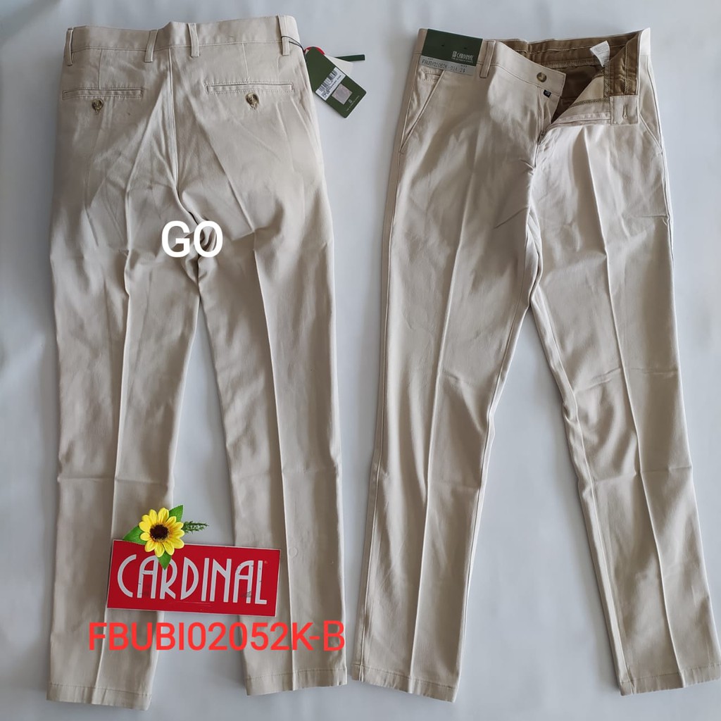 gof CARDINAL FBUBI Pakaian Pria Celana Panjang Katun Chinos Stretch Slimfit Polos Original Cardinal