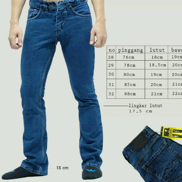 Celana Jeans Cutbray Cowok Blue Jeans