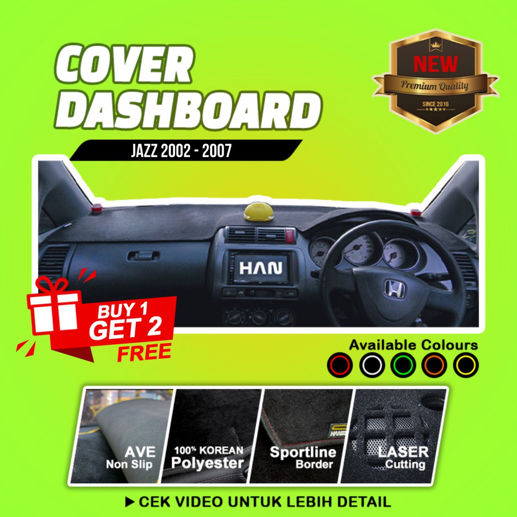 Cover Aksesoris Alas Dashboard Mobil Honda Jazz Gen 1 2002 - 2007