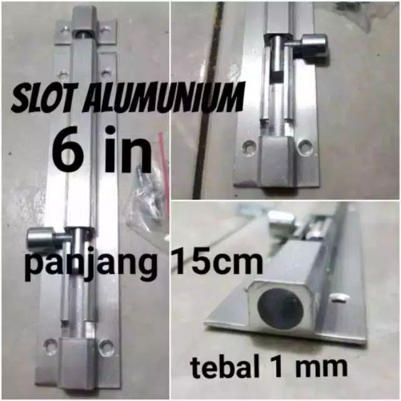 Grendel Alumunium 6 Inchi 15 Cm Tebal Selot Pintu Slot Jendela Kunci Pintu Rumah Gerendel