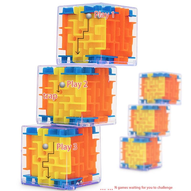 Mainan Kubus Labirin 3d Enam Sisi Transparan Untuk Edukasi Anak