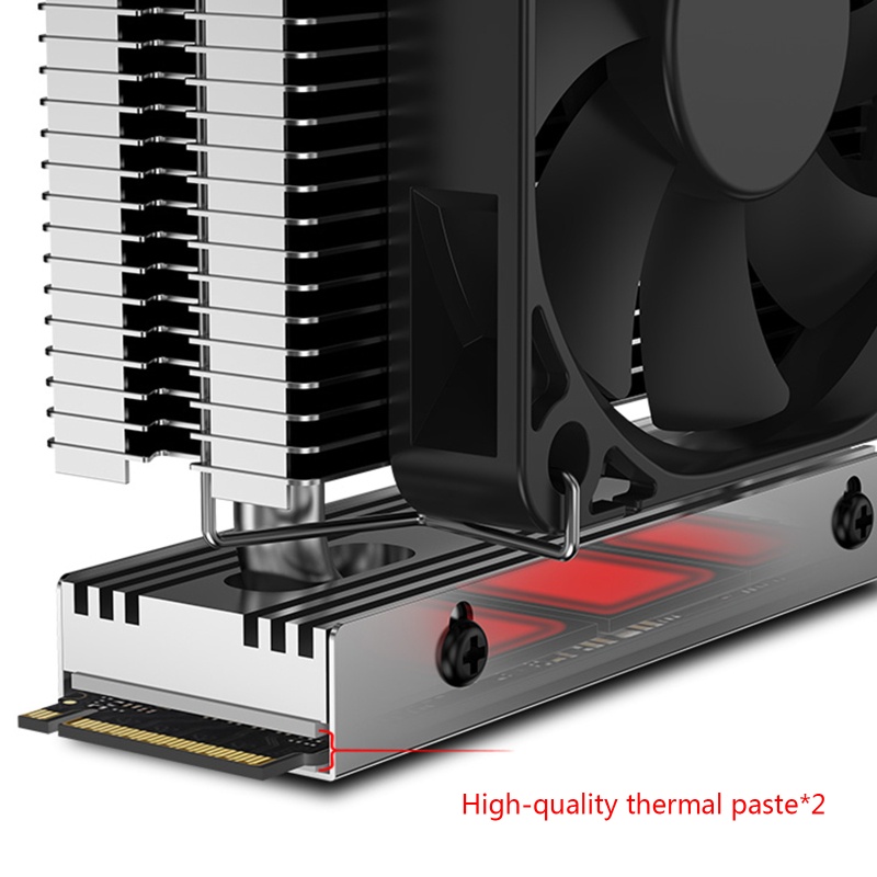 Bt CPU Radiator Untuk 2280untuk M.2 SSD Air Cooler Radiator CNC Pipa Panas Untuk w Silikon Thermal Pads Powerfull Heatsink Co