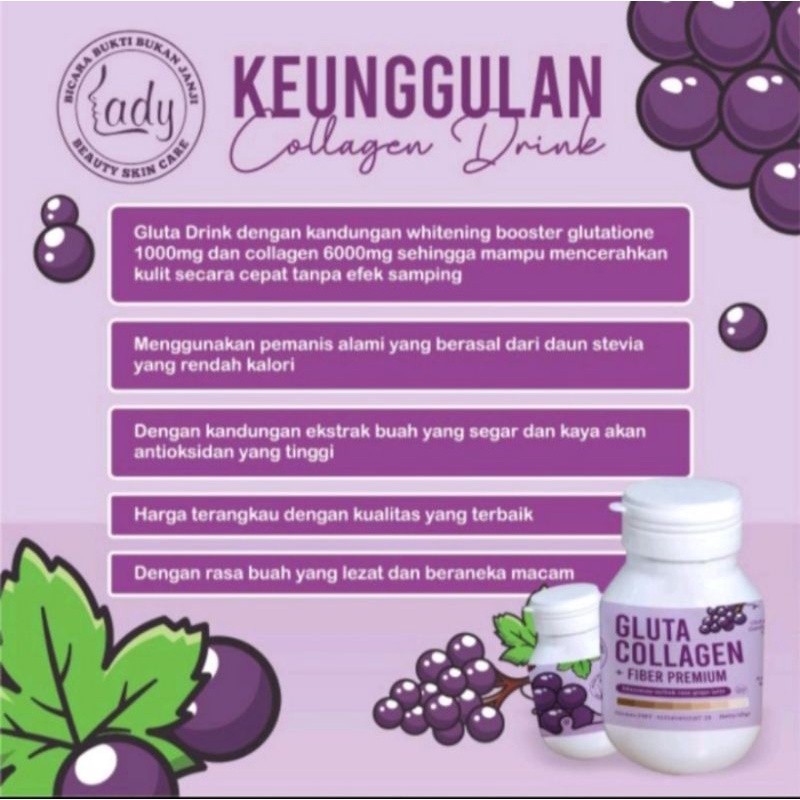 lady gluta collagen + fiber fremium