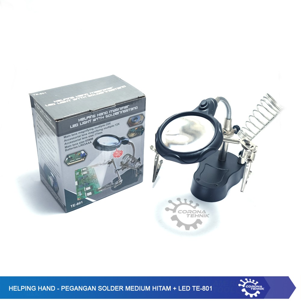 Helping Hand - Pegangan Solder Medium Hitam - Led TE- 801