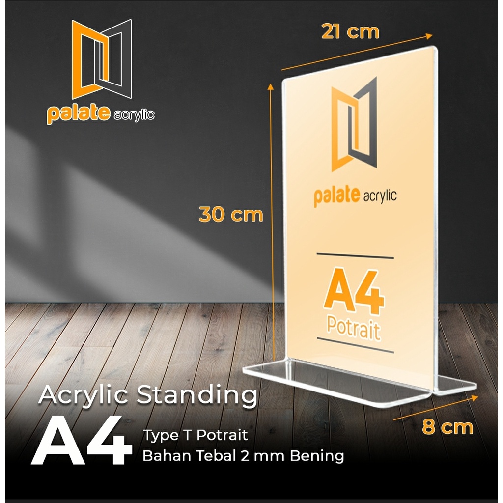 

AKRILIK TENT HOLDER A4 T PREMIUM 2MM / ACRYLIC TEMPAT BROSUR A4/ PREMIUM 2MM