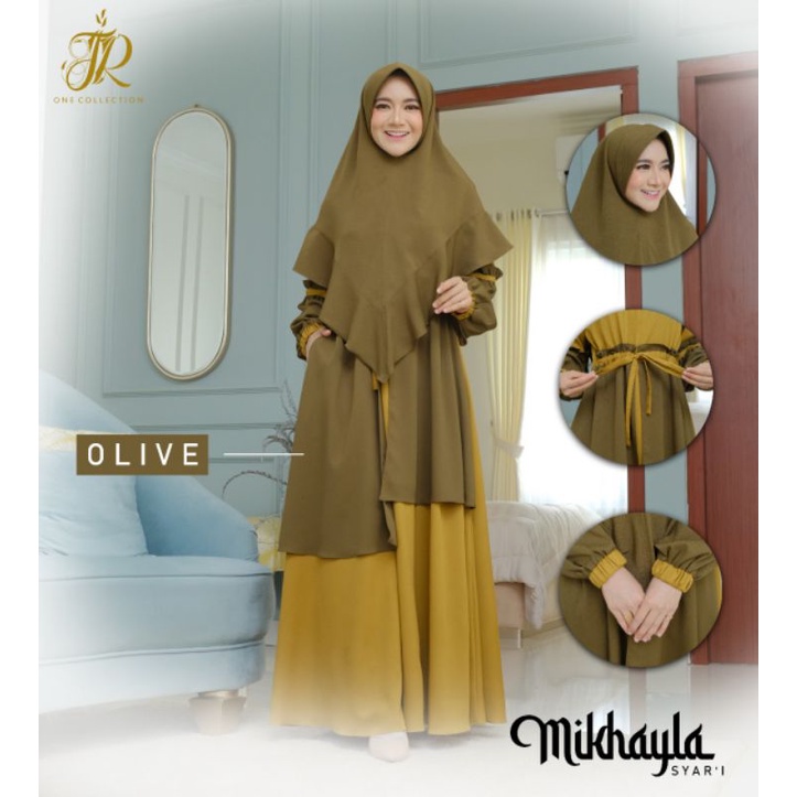 MIKHAYLA SYAR'I BY ONE COLLECTION GAMIS SYAR'I DRESS SET KHIMAR