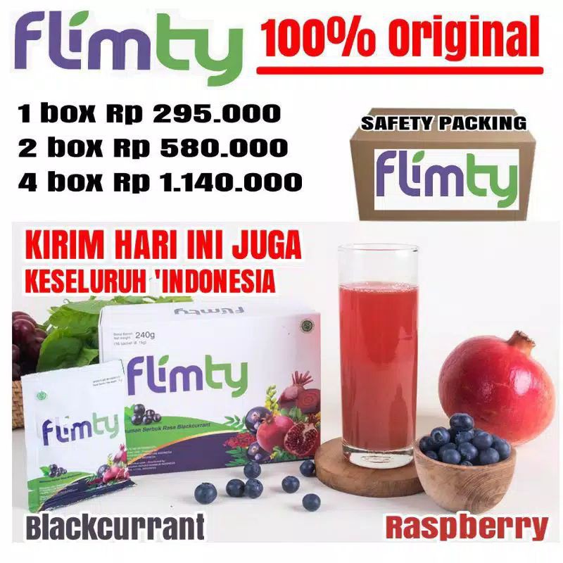 READY ISI 16 / BOX FLIMTY BLACKCURRANT, FLIMTY RASPBERRY. OBAT DIET, OBAT PELANGSING