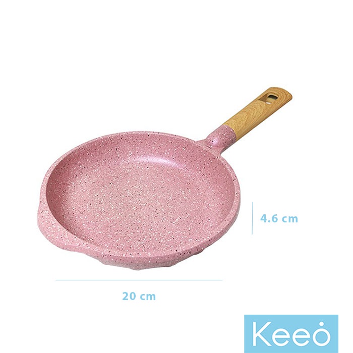 MGC 20 cm Wajan Penggorengan Anti Lengket Marble Granit (Fry Pan) Pink