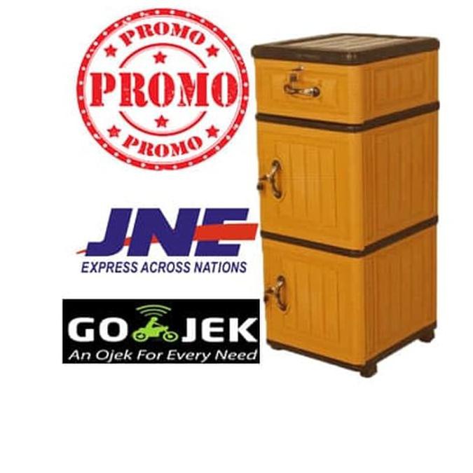 PROMO BULAN INI@  LEMARI PLASTIK / DRAWER / RAK PLASTIK / EXCEL 2 PINTU + 1 LACI Flash Shop