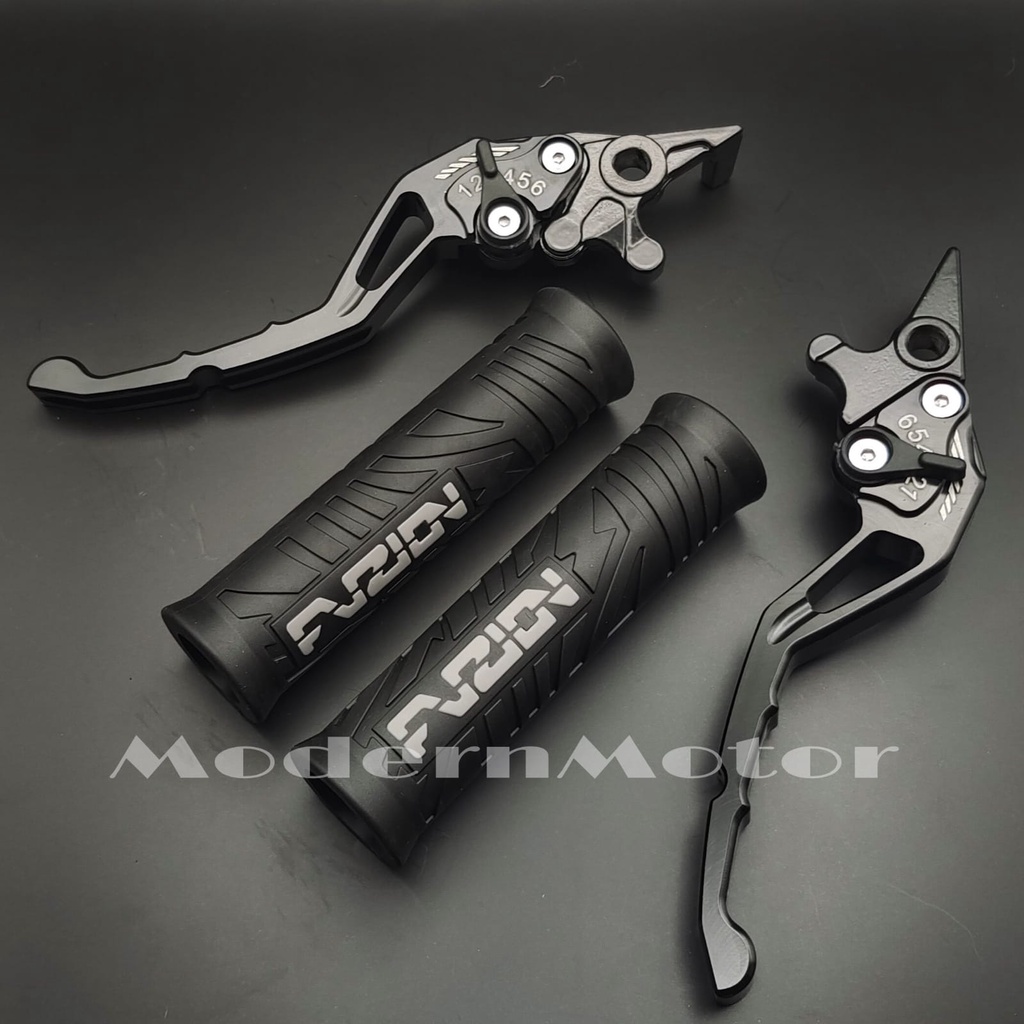 Handle sisik CNC Stelan + Handgrip FUZION Model Hayaidesuuu BEAT VARIO MIO MX VIXION TIGER FU VARIO 150 NMAX AEROX MIO J PCX LEXI FREGOO