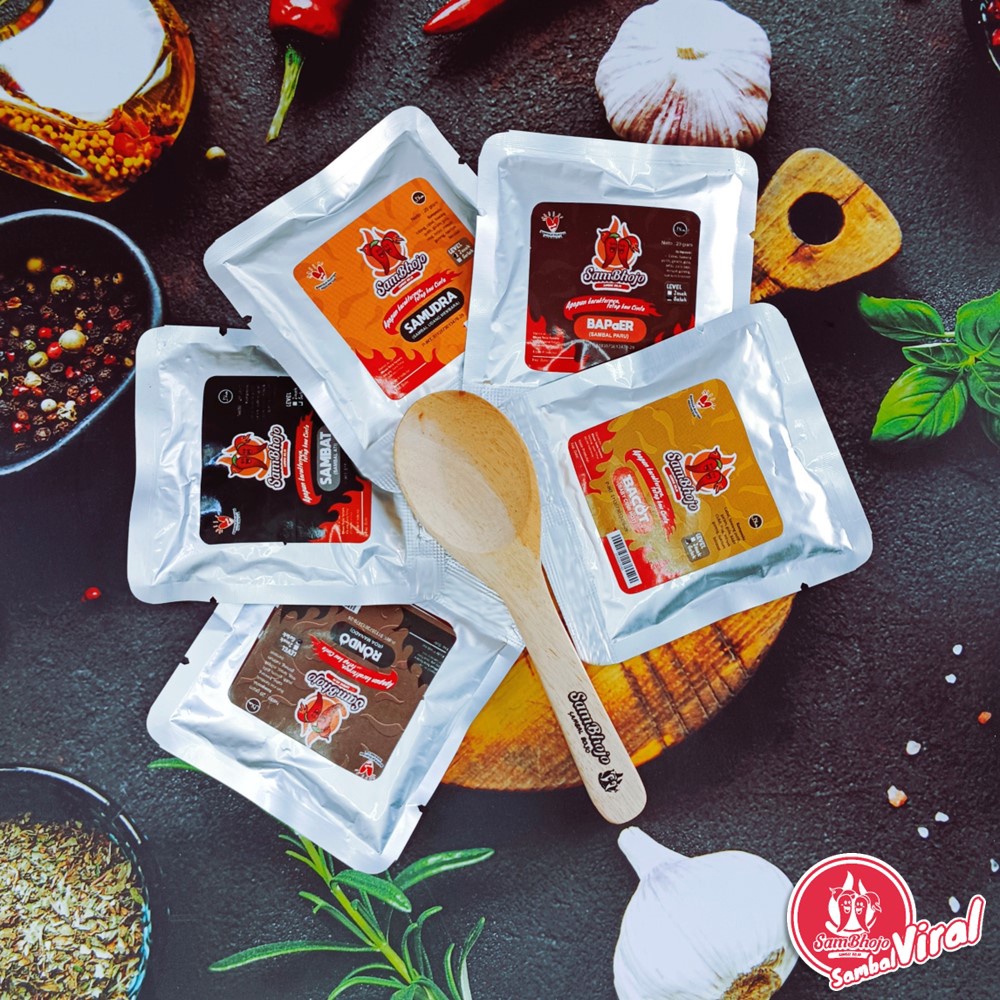 

Sambal Viral SamBhojo FULLTOPPING 15pc, Sambal Baby Cumi, Sambal Ati, Sambal Paru, Sambal Udang, Sambal Roa Manado