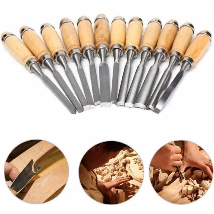 

UKIR-ALAT- 12 PCS PISAU UKIR KAYU ART KNIFE WOOD CARVING CHISEL PAHAT KAYU GRAFIR -ALAT-UKIR.